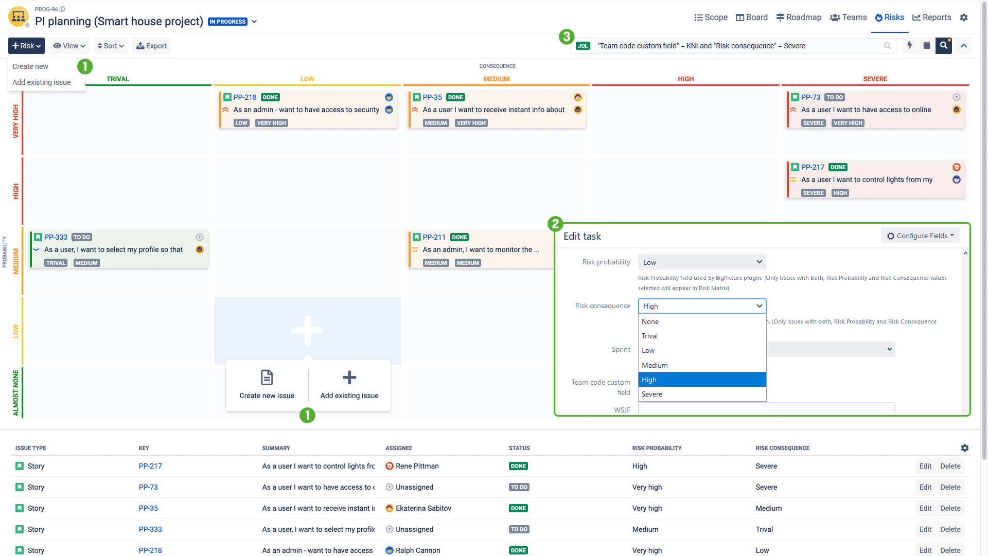 PLANNING in BigPicture [Jira] Long to shortterm SoftwarePlant